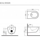 Vaso Hatria Fusion pure rim sospeso con sedile frenato